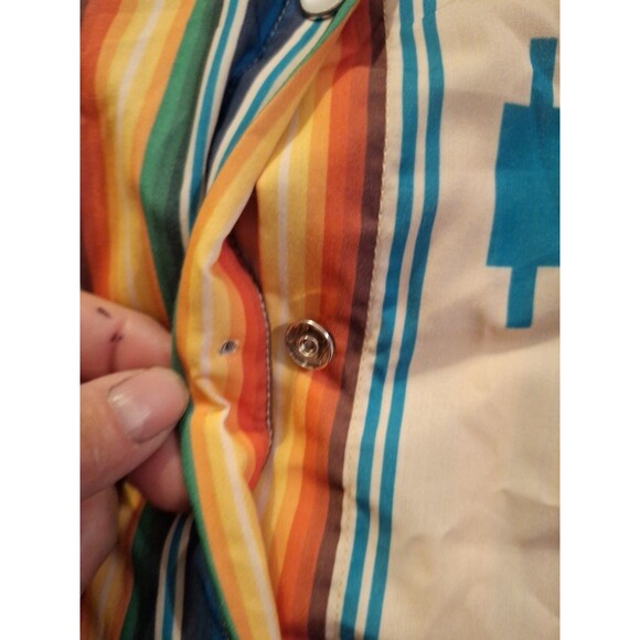 L&B Lucky & Blessed Button Down Striped Western Shirt Top Size MED - Picture 9 of 9